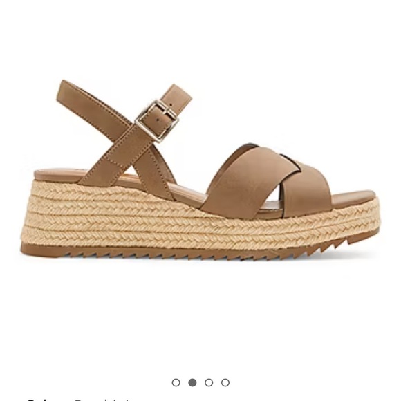 Women's Tan Wedge Sandals - Picture 2 of 10